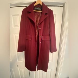 Burgundy wool coat